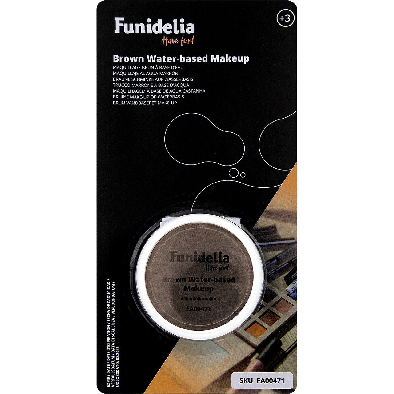 Op deze afbeelding zie je een Accessoires, van het merk Funidelia. Schmink Make Up Bruin Waterbasis 96 Gram
