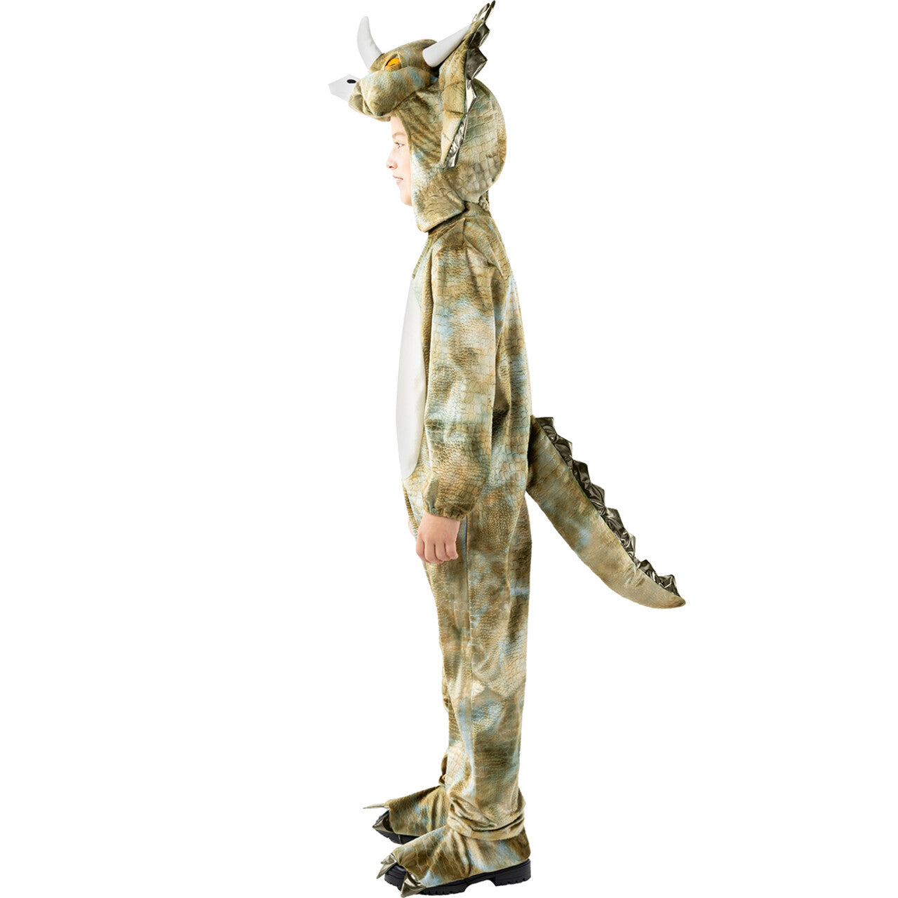 Op deze afbeelding zie je een Kostuums, van het merk Funidelia. Vriendelijke Triceratops Dinosaurus Kind Kostuum