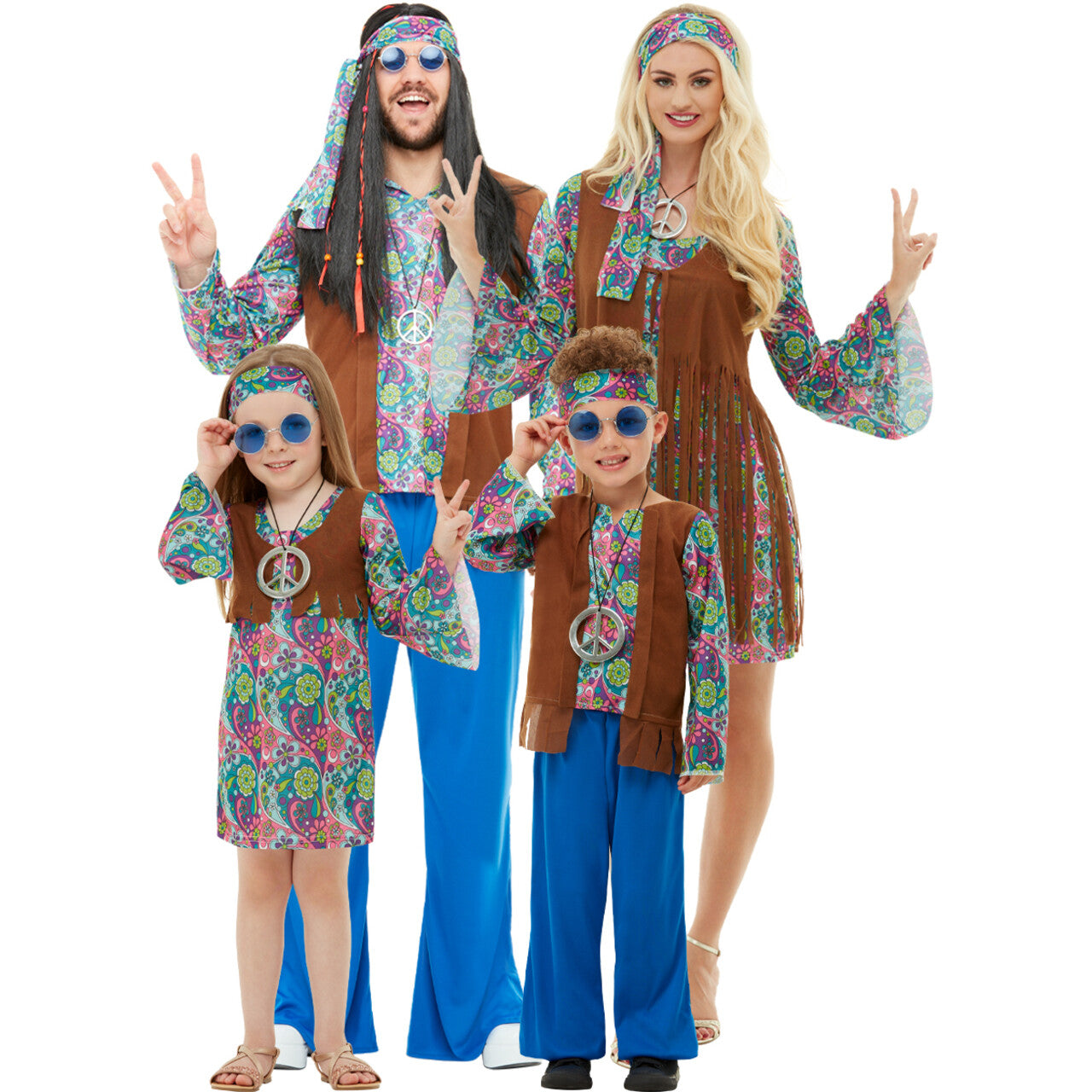 Op deze afbeelding zie je een Kostuums, van het merk Funidelia. Wereldvrede Hippie Wendy Meisje Kostuum