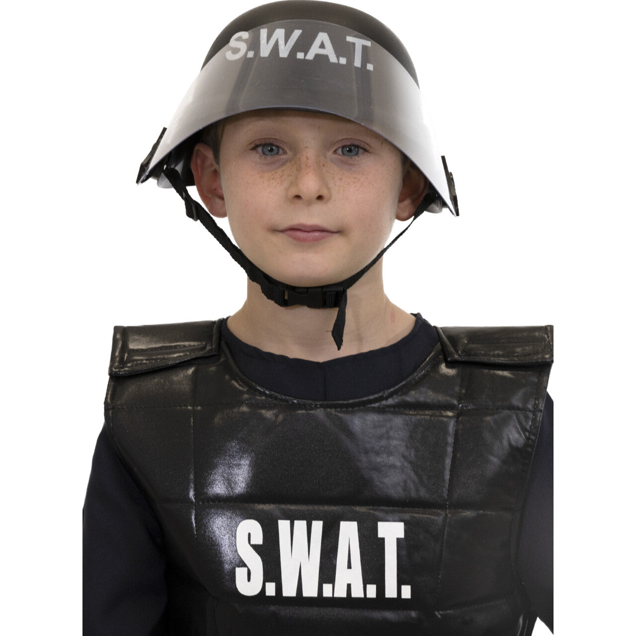 Op deze afbeelding zie je een Accessoires, van het merk Funidelia. Bescherm Jezelf Swat Helm Kind
