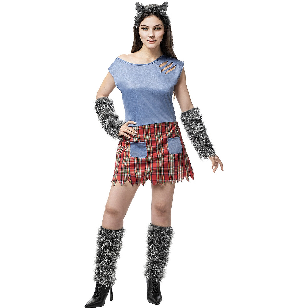 Op deze afbeelding zie je een Kostuums, van het merk Funidelia. Verleidelijke Warmhartige Weerwolf Vrouw Kostuum