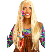Op deze afbeelding zie je een Accessoires, van het merk Funidelia. Happy Hippie Pruik Met Gekleurde Kralen