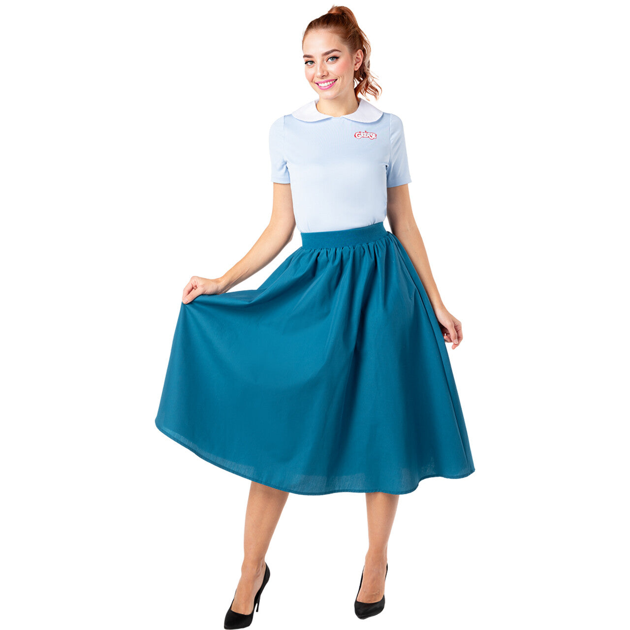 Op deze afbeelding zie je een Kostuums, van het merk Funidelia. Jaren 50 Totally Grease Vrouw Kostuum