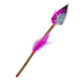 Indianen Speer Met Roze En Blauwe Veren
