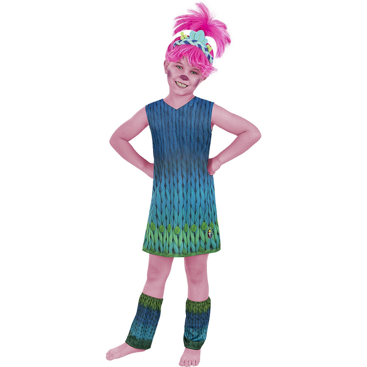 Op deze afbeelding zie je een Kostuums, van het merk Funidelia. Originele Poppy Trolls Meisje Kostuum