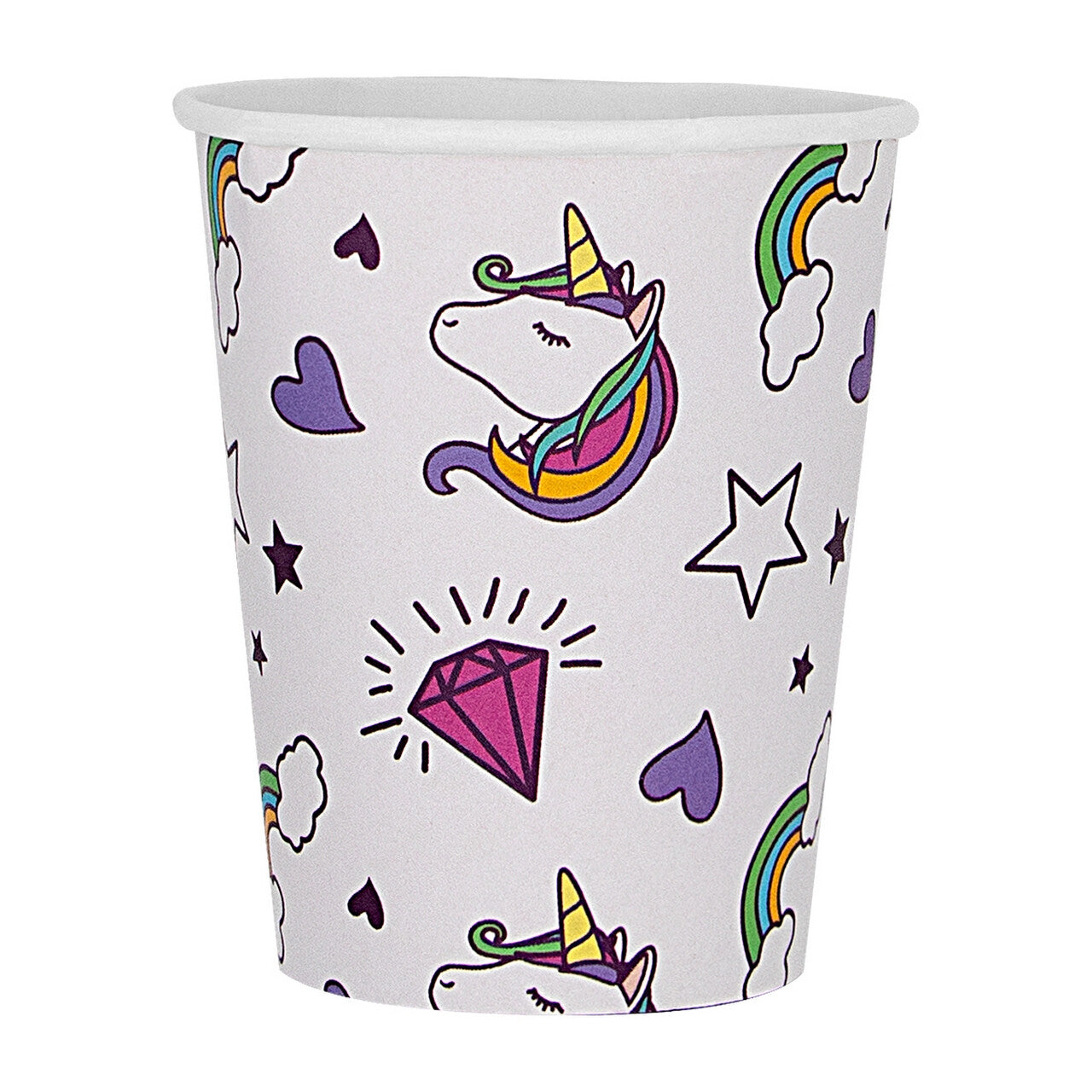 Op deze afbeelding zie je een Decoratie, van het merk Funidelia. Lovely Unicorn Bekers 8 Stuks