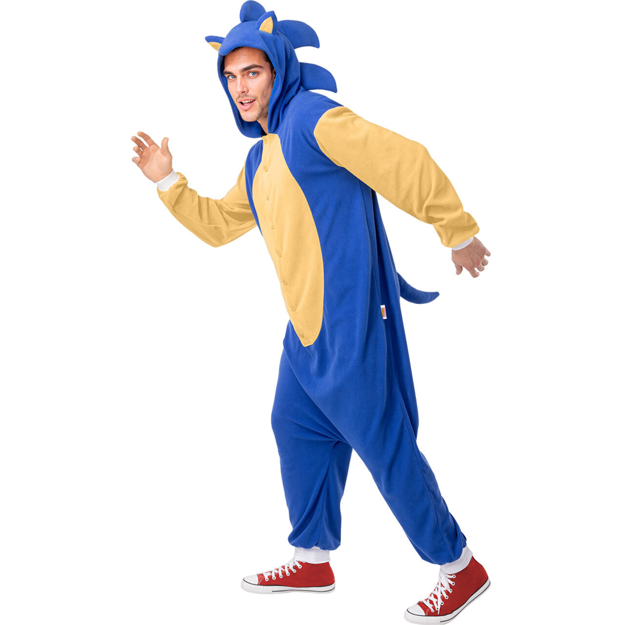 Op deze afbeelding zie je een Kostuums, van het merk Funidelia. Mega Comfy Supersonische Sonic™ Unisex Kostuum