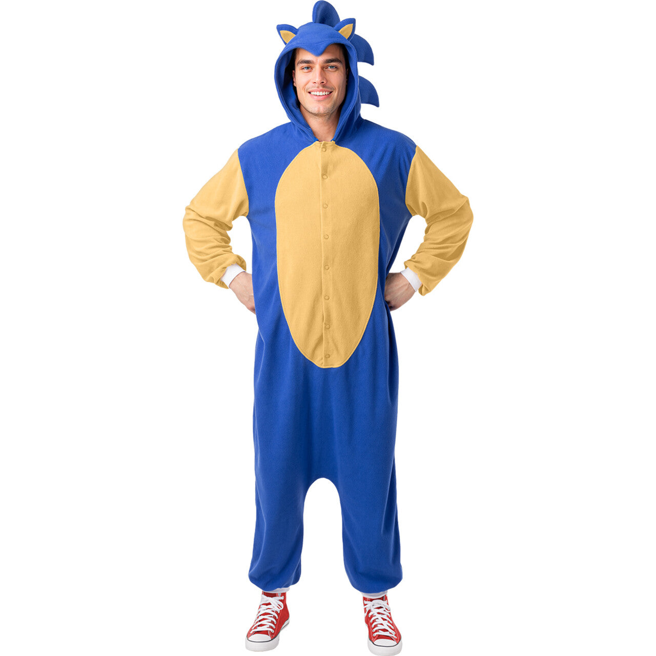 Op deze afbeelding zie je een Kostuums, van het merk Funidelia. Mega Comfy Supersonische Sonic™ Unisex Kostuum