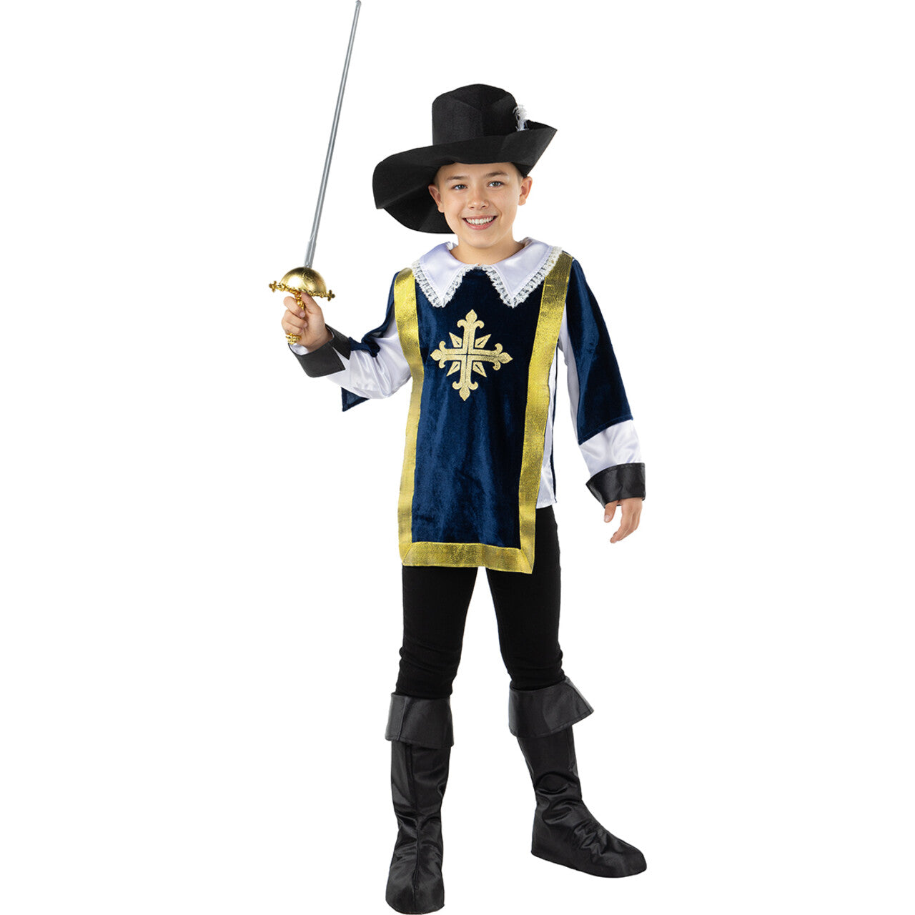 Op deze afbeelding zie je een Kostuums, van het merk Funidelia. Musketier Brave Hendrik Jongen Kostuum