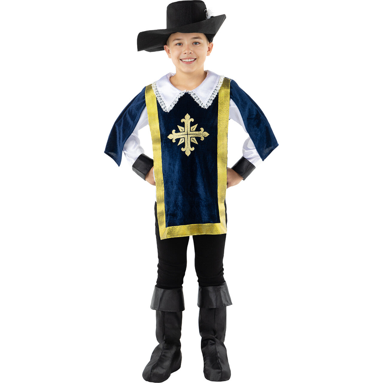 Op deze afbeelding zie je een Kostuums, van het merk Funidelia. Musketier Brave Hendrik Jongen Kostuum
