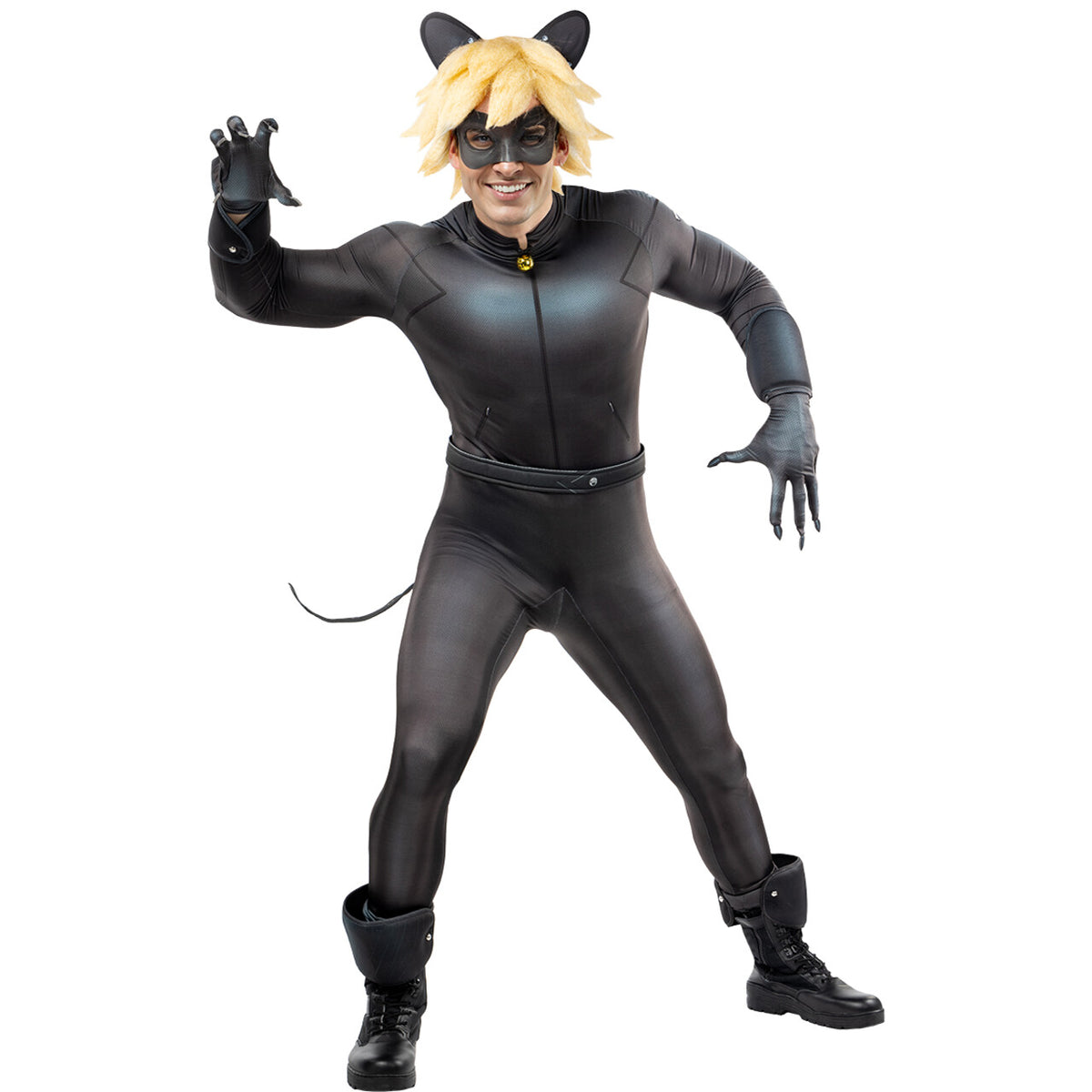 Op deze afbeelding zie je een Kostuums, van het merk Funidelia. Kattige Cat Noir - Miraculous Ladybug Man Kostuum