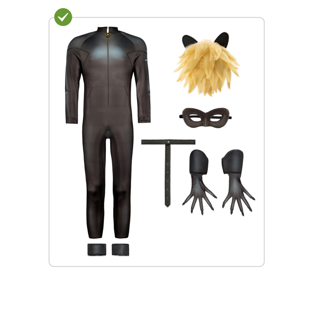 Op deze afbeelding zie je een Kostuums, van het merk Funidelia. Kattige Cat Noir - Miraculous Ladybug Man Kostuum