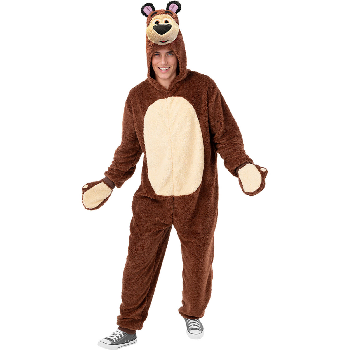 Op deze afbeelding zie je een Kostuums, van het merk Funidelia. Grote Vriendelijke Beer Masha And The Bear Man Kostuum