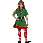 Op deze afbeelding zie je een Kostuums, van het merk Funidelia. Groene Elf Jurk Kerstbewoner Meisje