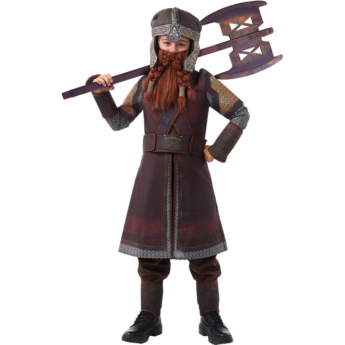 Op deze afbeelding zie je een Kostuums, van het merk Funidelia. Vriendelijke Gimli The Lord Of The Rings Kind Kostuum