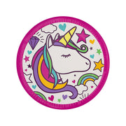 Op deze afbeelding zie je een Decoratie, van het merk Funidelia. Lovely Unicorn Bord 23 Centimeter 8 Stuks