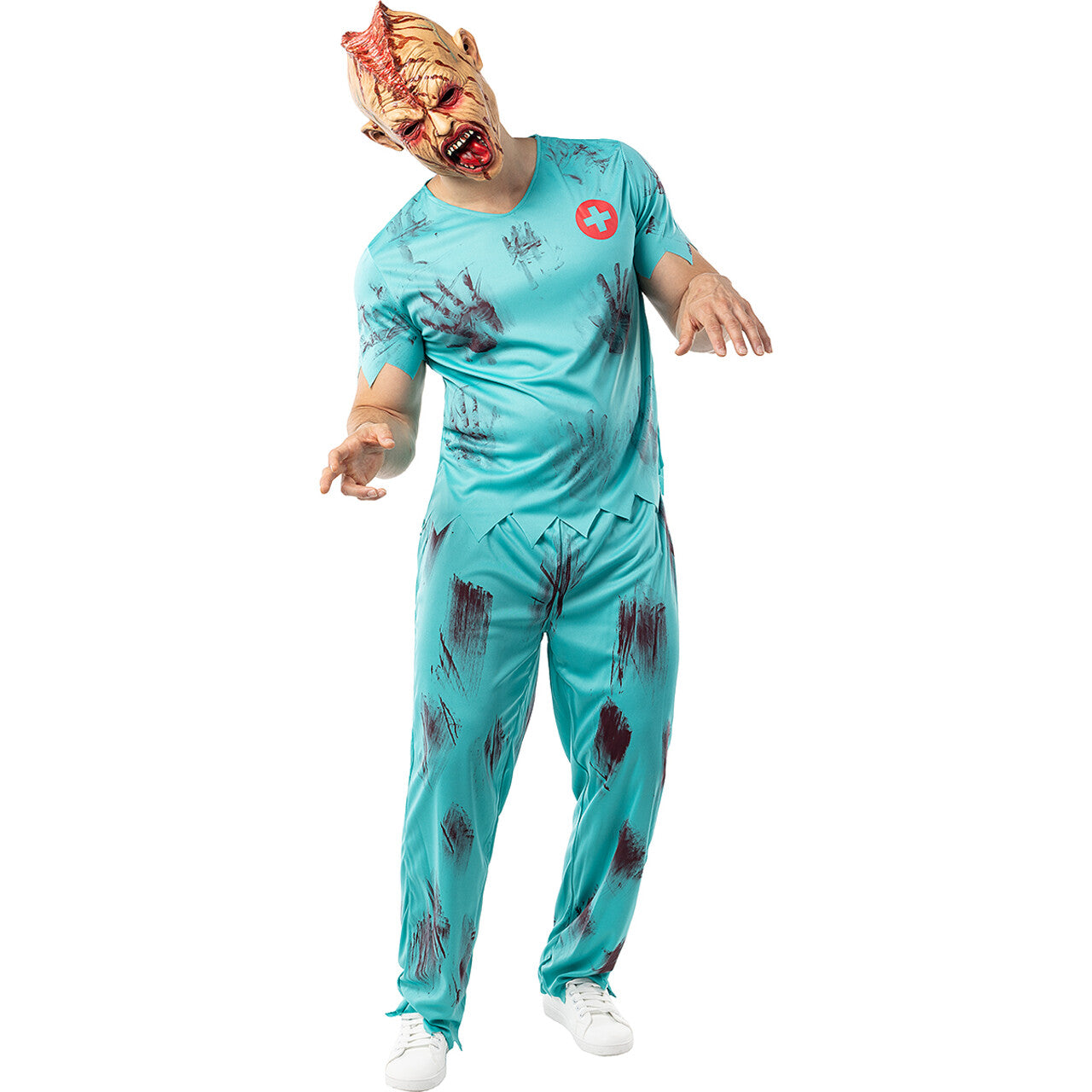 Op deze afbeelding zie je een Accessoires, van het merk Funidelia. Zwaar Toegetakelde Zombie Masker