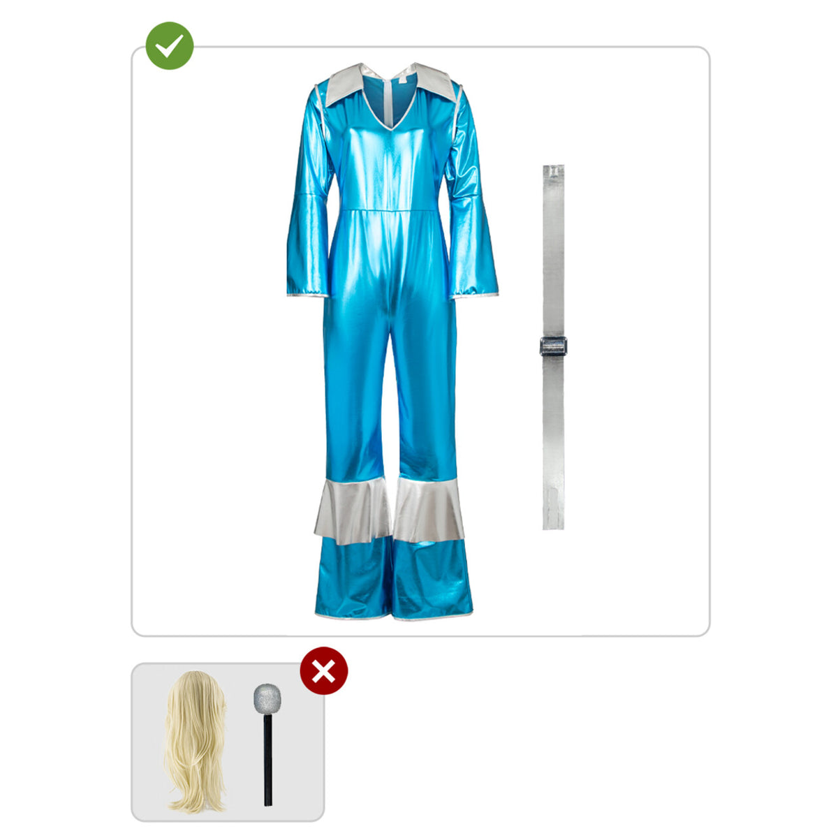 Op deze afbeelding zie je een Kostuums, van het merk Funidelia. Abba Jaren 70 Disco Vrouw Kostuum