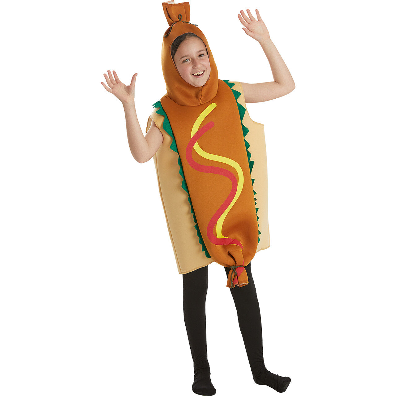 Op deze afbeelding zie je een Kostuums, van het merk Funidelia. Hot Dog Met Saus Kind Kostuum