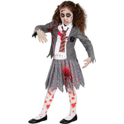 Op deze afbeelding zie je een Kostuums, van het merk Funidelia. Enge Zombie Scholier Meisje Kostuum