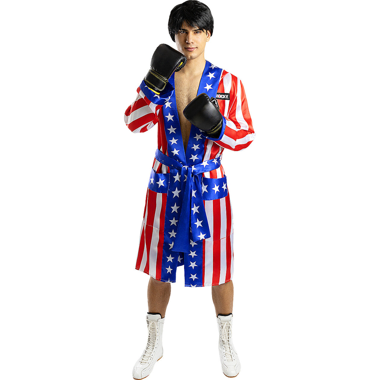 Op deze afbeelding zie je een Kostuums, van het merk Funidelia. Rocky Balboa Jas USA Man