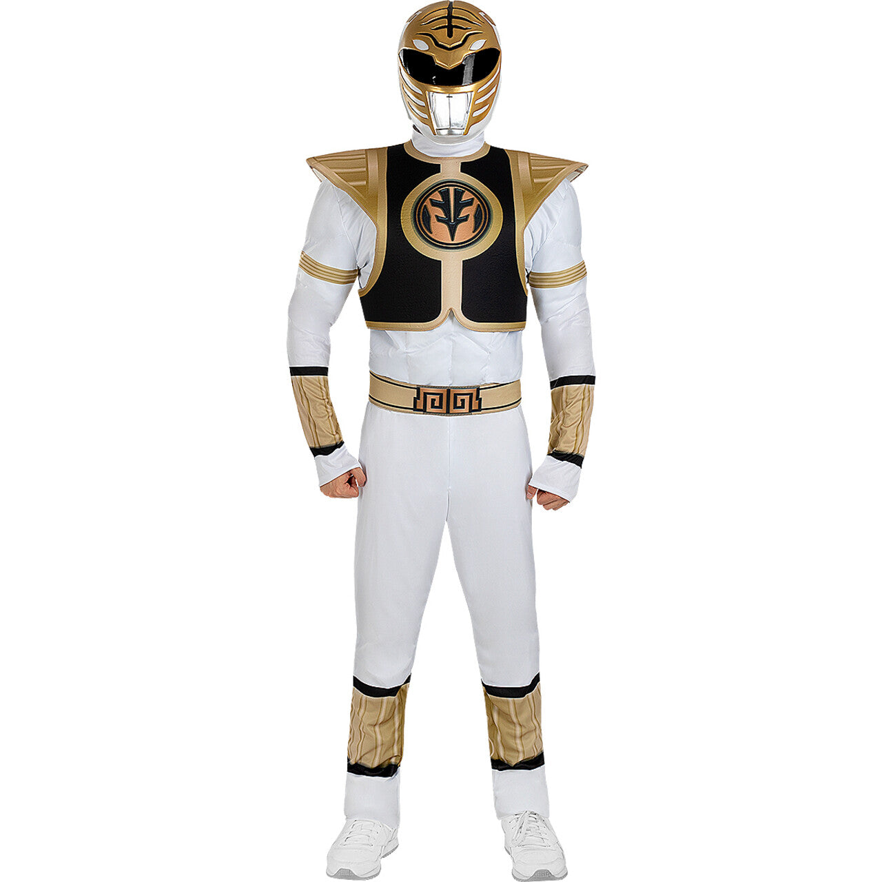 Op deze afbeelding zie je een Accessoires, van het merk Funidelia. Mighty Morphin White Power Ranger Helm