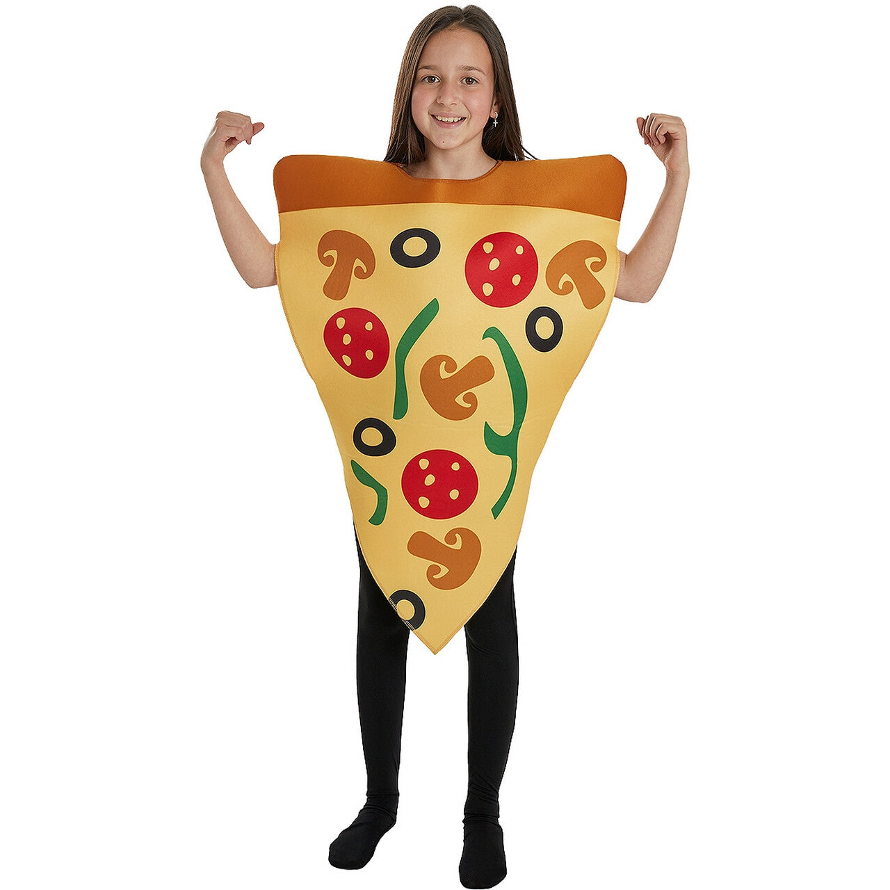 Op deze afbeelding zie je een Kostuums, van het merk Funidelia. Vier Seizoenen Pizza Slice Kind Kostuum