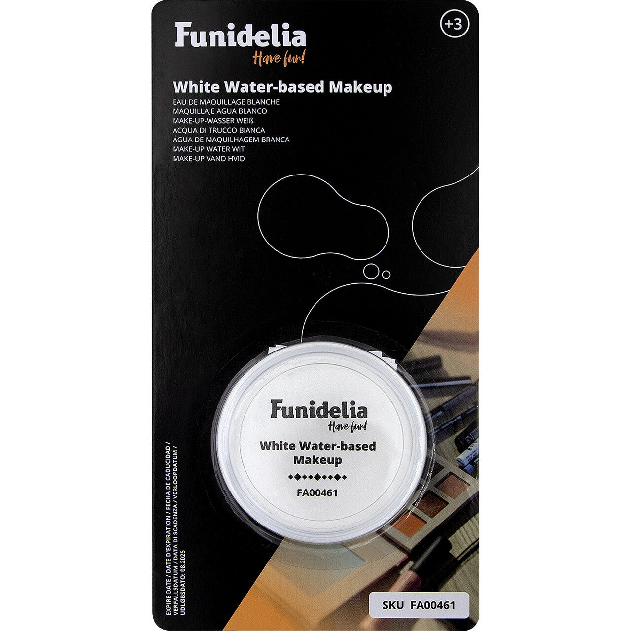 Op deze afbeelding zie je een Accessoires, van het merk Funidelia. Schmink Make Up Wit Waterbasis 96 Gram