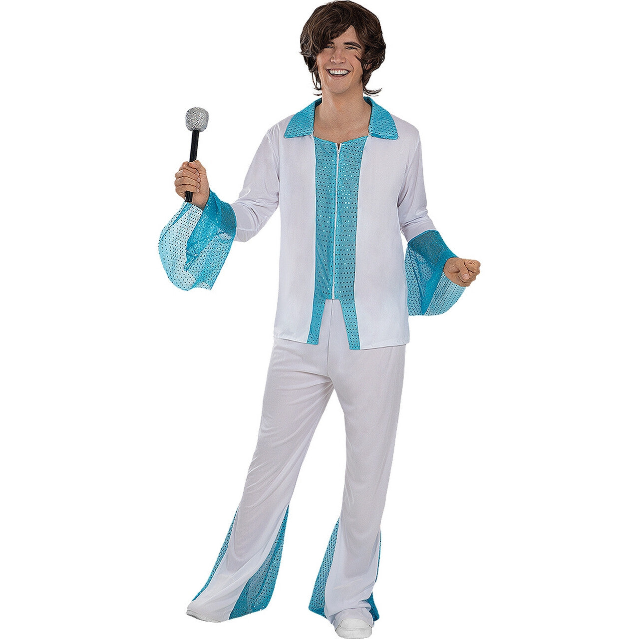 Op deze afbeelding zie je een Kostuums, van het merk Funidelia. Abba Dancing King Man Kostuum