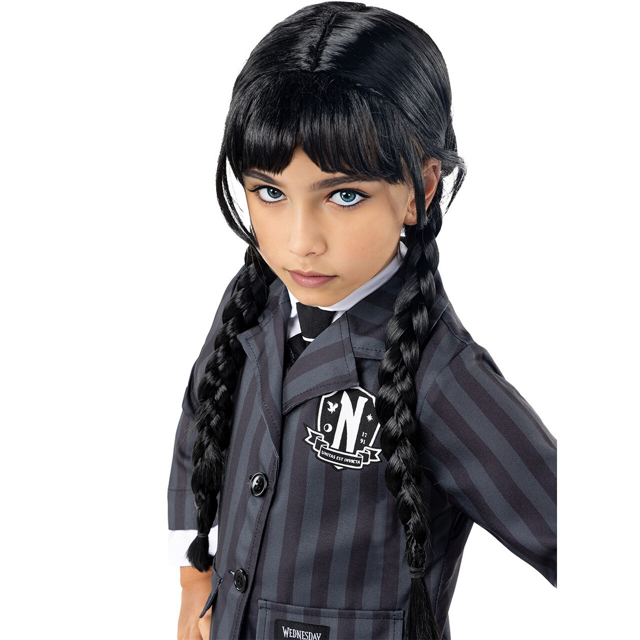 Op deze afbeelding zie je een Kostuums, van het merk Funidelia. Wednesday™ Addams Uniform Costume For Girl Meisje Kostuum