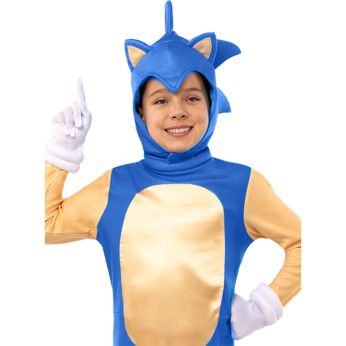 Op deze afbeelding zie je een Kostuums, van het merk Funidelia. Deluxe Razendsnelle Sonic™ Kind Kostuum