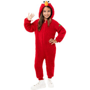 Op deze afbeelding zie je een Kostuums, van het merk Funidelia. Mega Comfy Elmo Sesamstreet Onesie Kind Kostuum