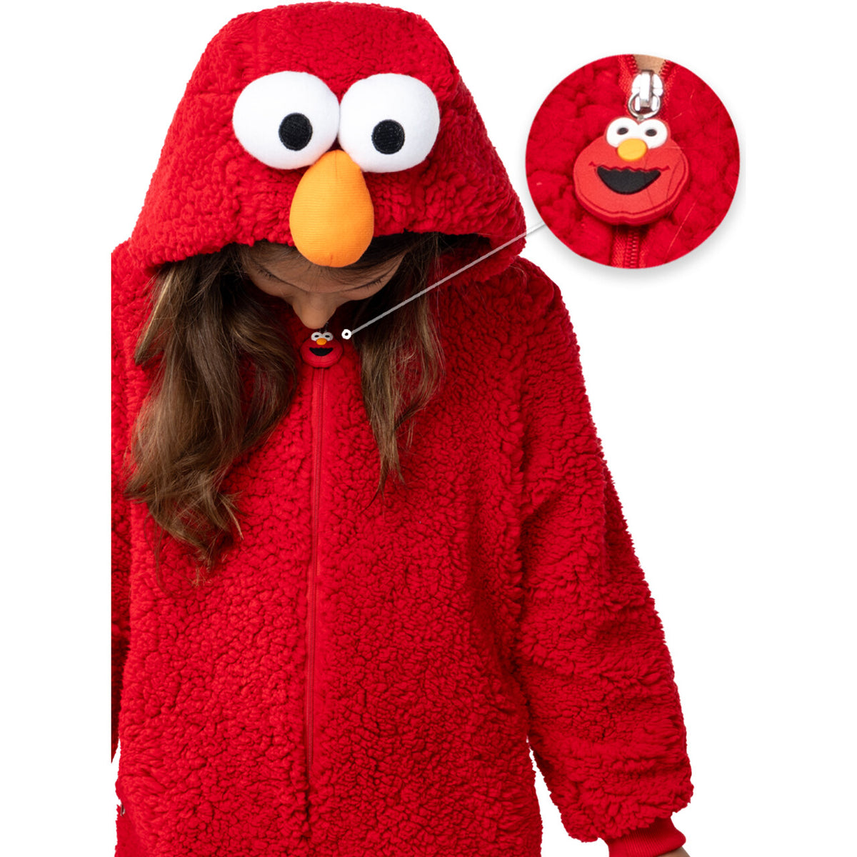 Op deze afbeelding zie je een Kostuums, van het merk Funidelia. Mega Comfy Elmo Sesamstreet Onesie Kind Kostuum
