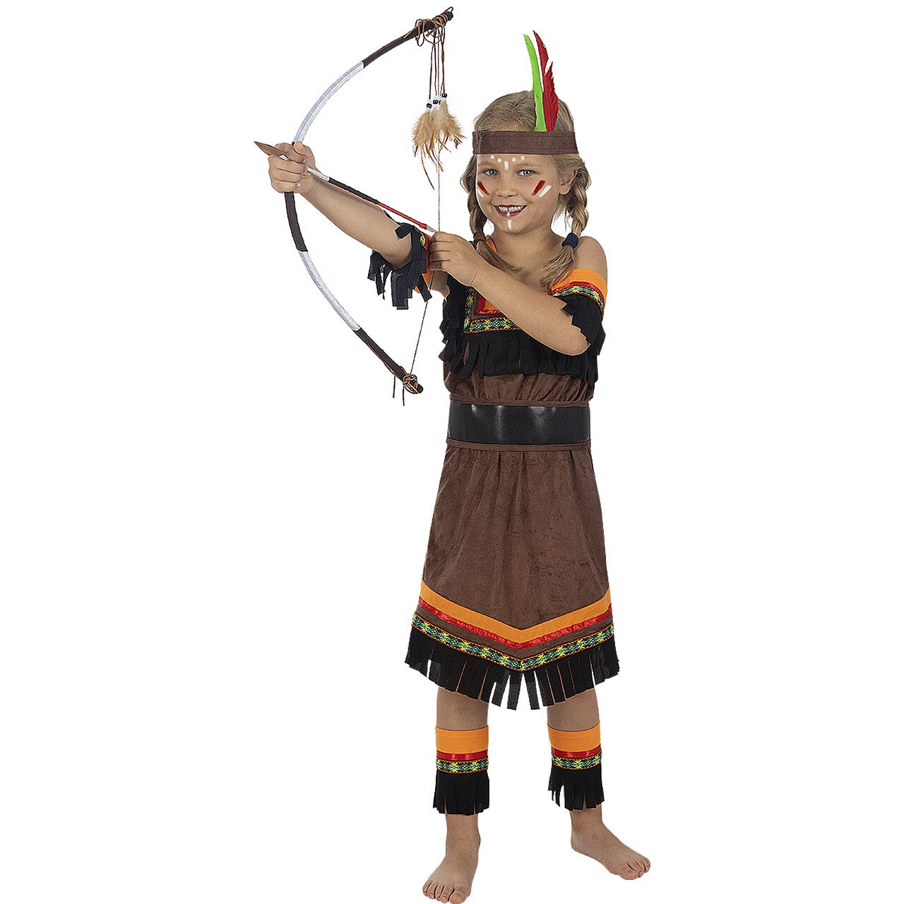 Op deze afbeelding zie je een Kostuums, van het merk Funidelia. Deluxe Indianenmeisje Dappere Kleine Adelaar Kostuum