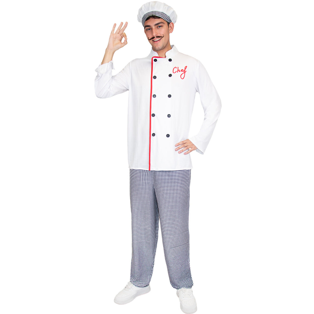 Op deze afbeelding zie je een Kostuums, van het merk Funidelia. Master Sterren Chef Kok Unisex Kostuum