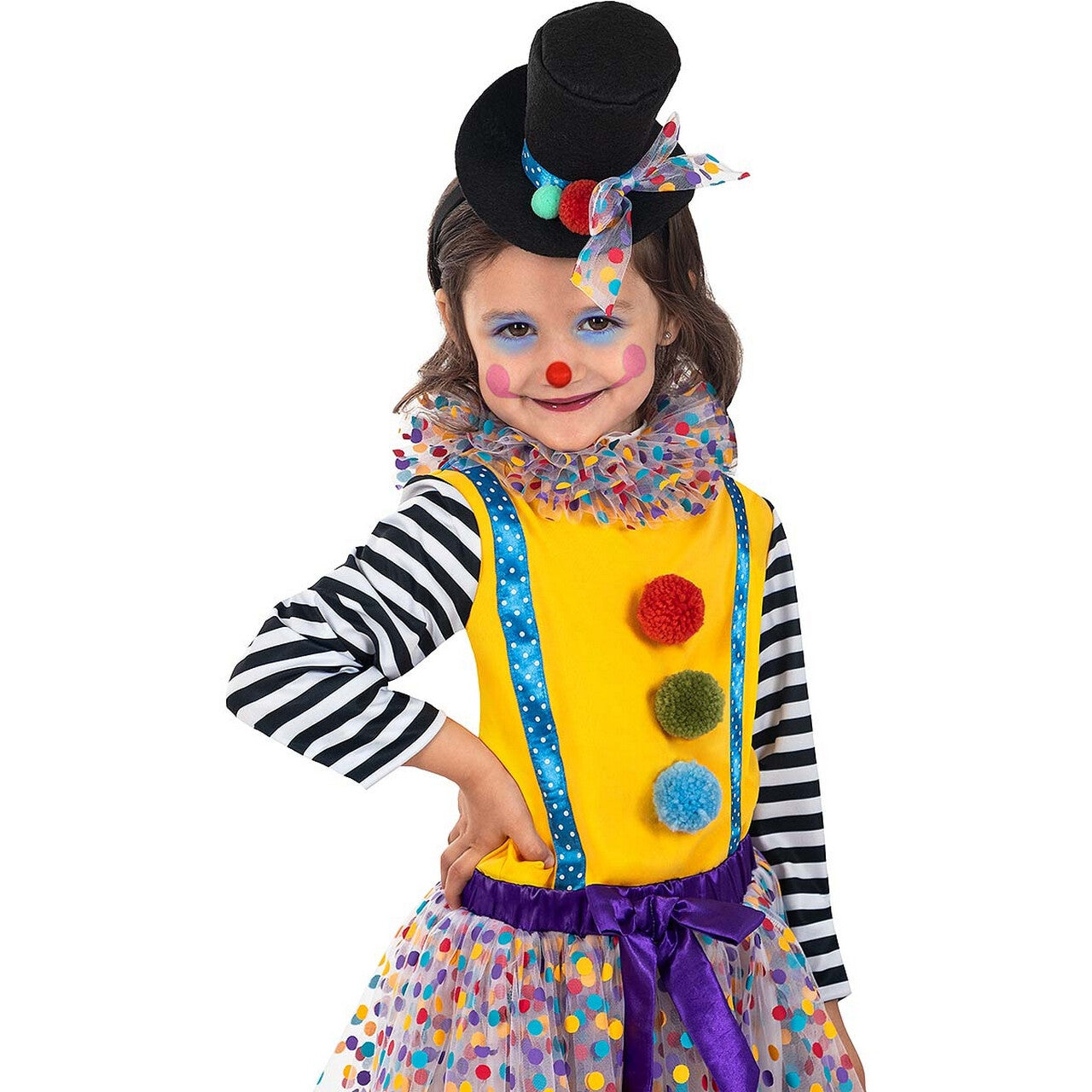 Op deze afbeelding zie je een Kostuums, van het merk Funidelia. Altijd Vrolijke Clown Meisje Kostuum