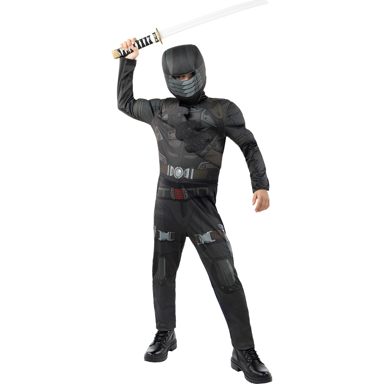 Op deze afbeelding zie je een Kostuums, van het merk Funidelia. Black Snake Eyes G IJoe Kind Kostuum