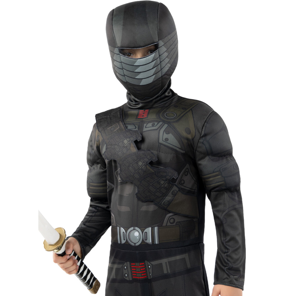 Op deze afbeelding zie je een Kostuums, van het merk Funidelia. Black Snake Eyes G IJoe Kind Kostuum