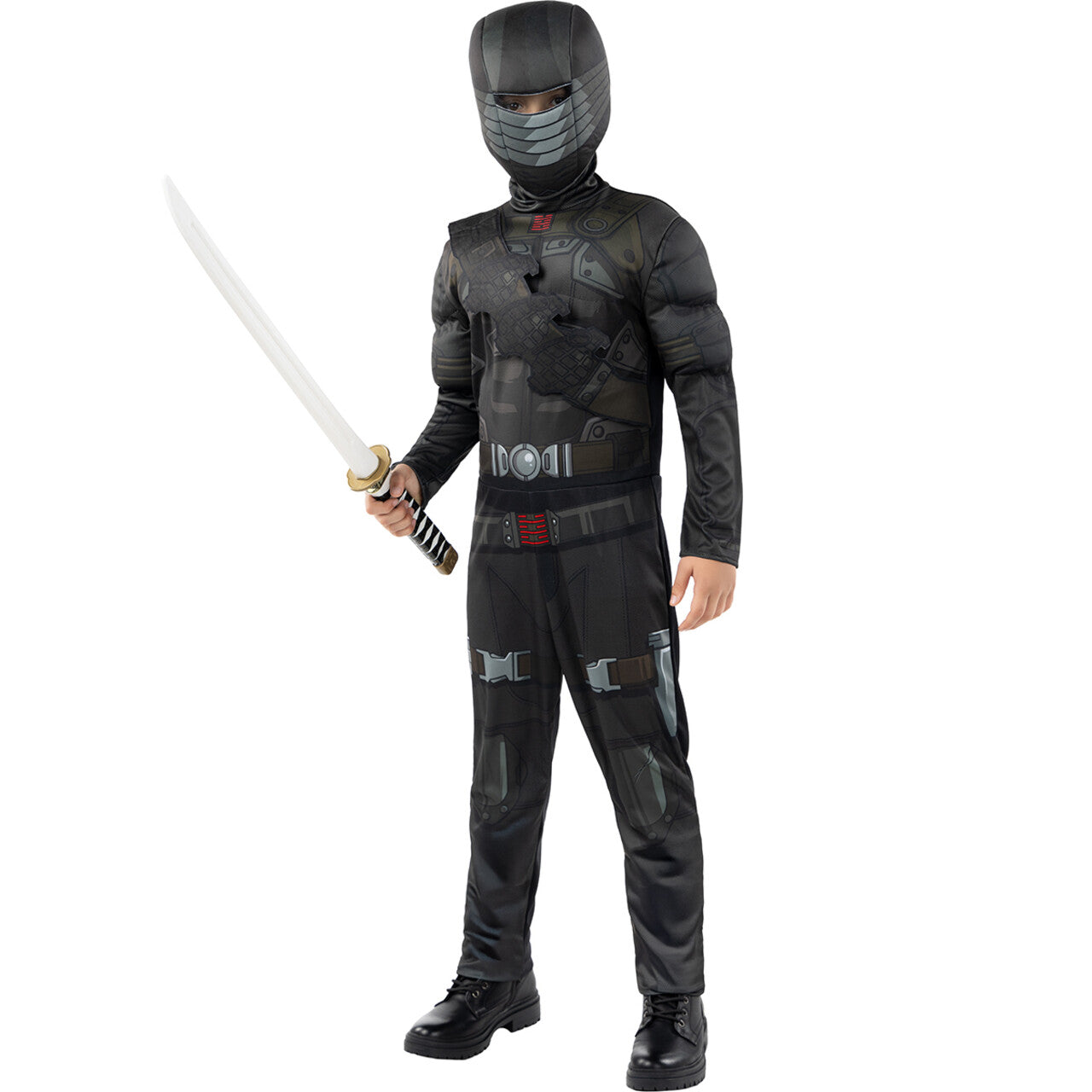 Op deze afbeelding zie je een Kostuums, van het merk Funidelia. Black Snake Eyes G IJoe Kind Kostuum