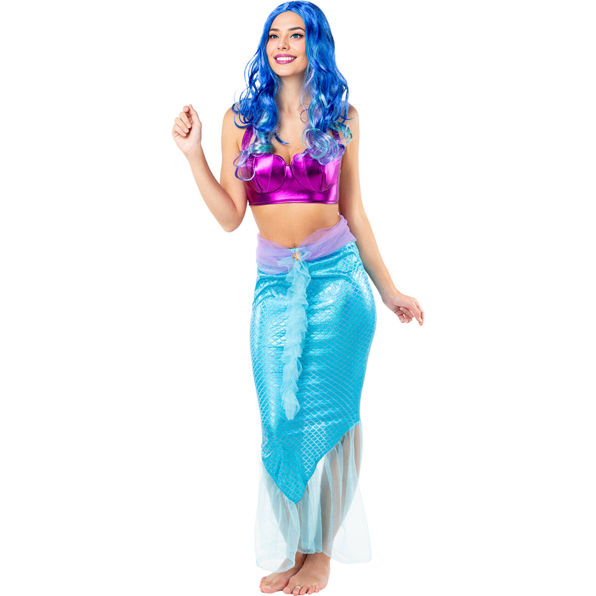 Op deze afbeelding zie je een Kostuums, van het merk Funidelia. Zeemeermin Rok Blue Lagoon Vrouw