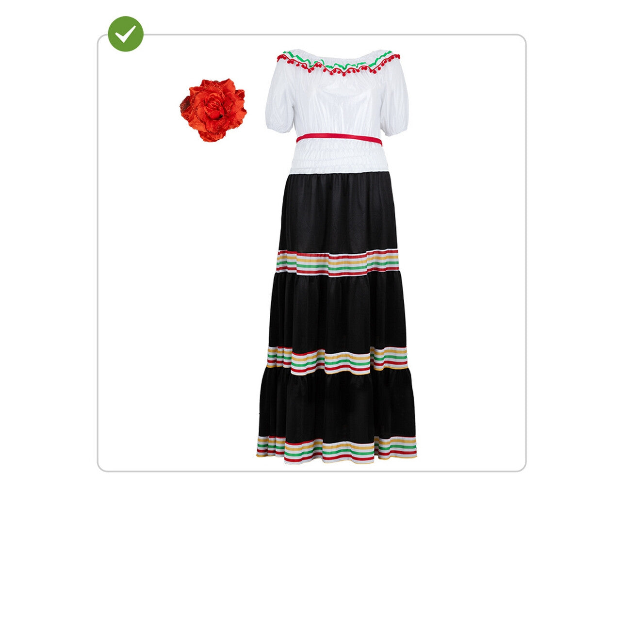 Op deze afbeelding zie je een Kostuums, van het merk Funidelia. Bailarina De Mexico Vrouw Kostuum