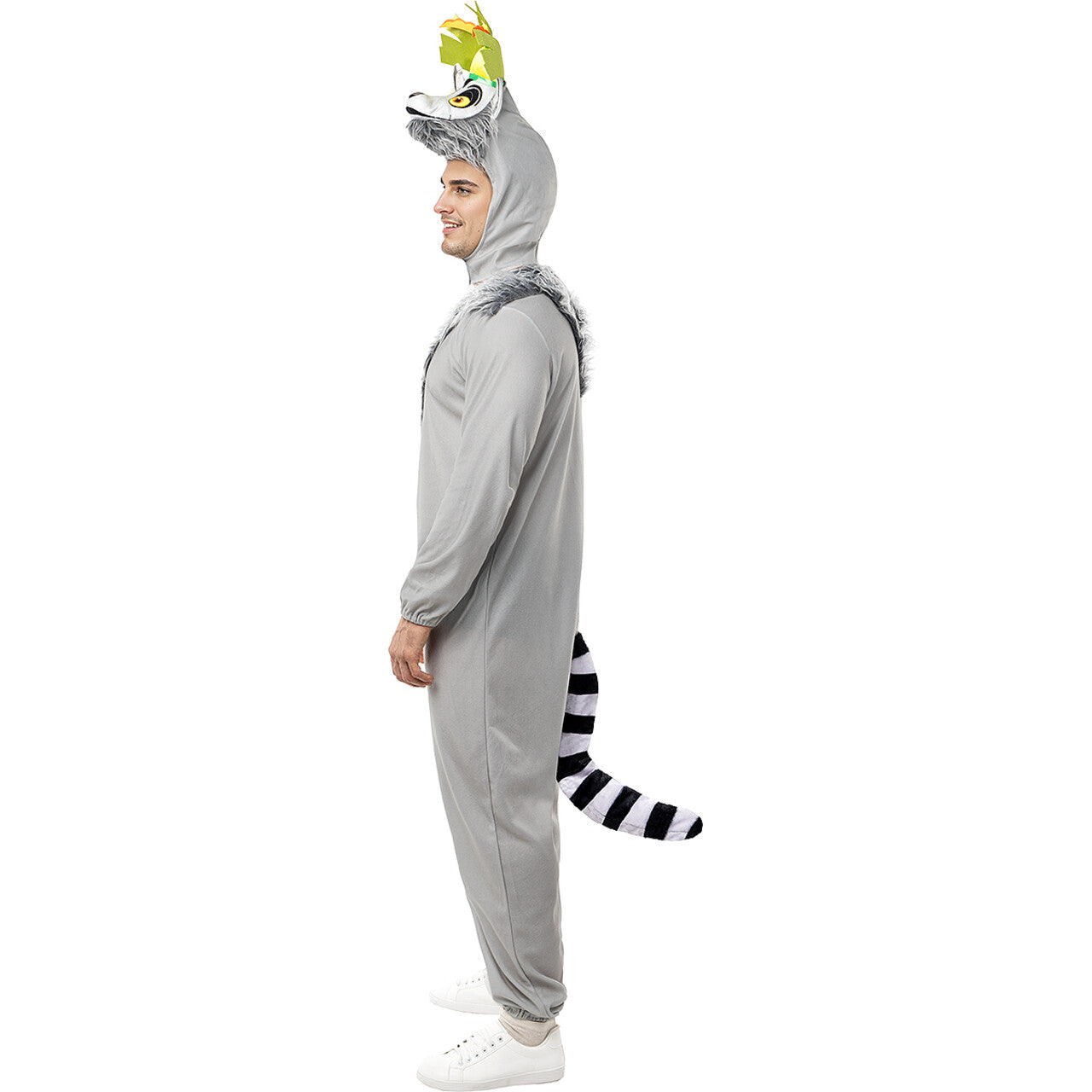 Op deze afbeelding zie je een Kostuums, van het merk Funidelia. Madagascar Maki Koning Julien Man Kostuum
