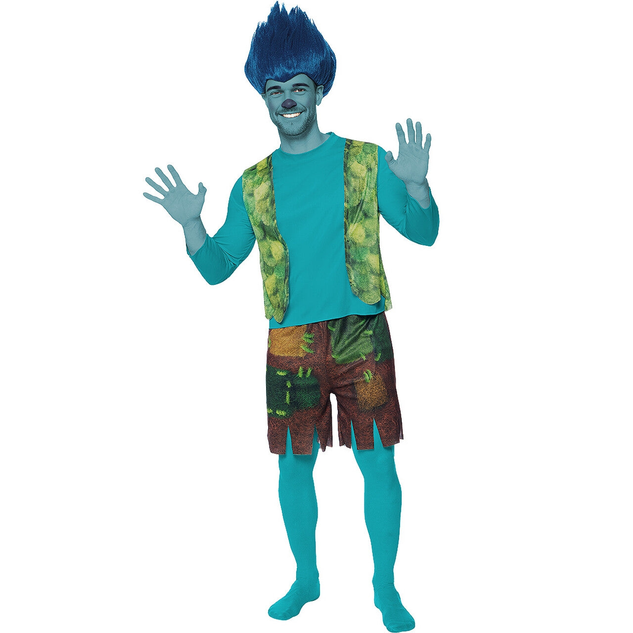 Op deze afbeelding zie je een Kostuums, van het merk Funidelia. Blue Branch Trolls 3 Kostuum
