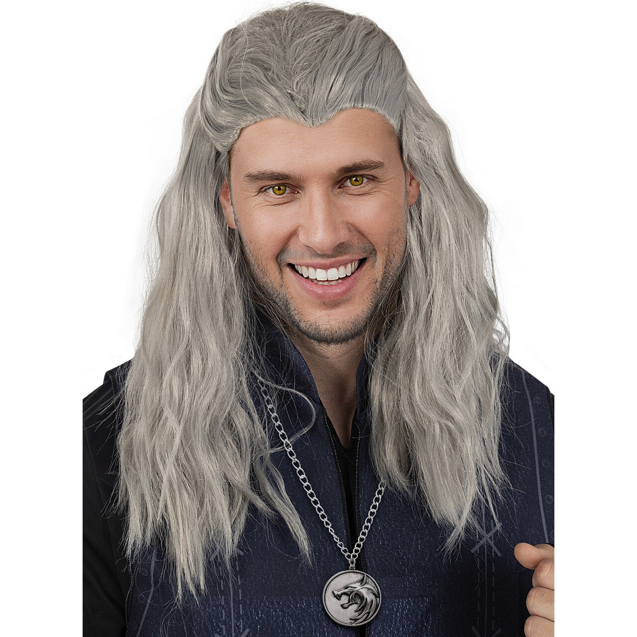 Op deze afbeelding zie je een Accessoires, van het merk Funidelia. The Witcher Geralt Of Rivia Pruik