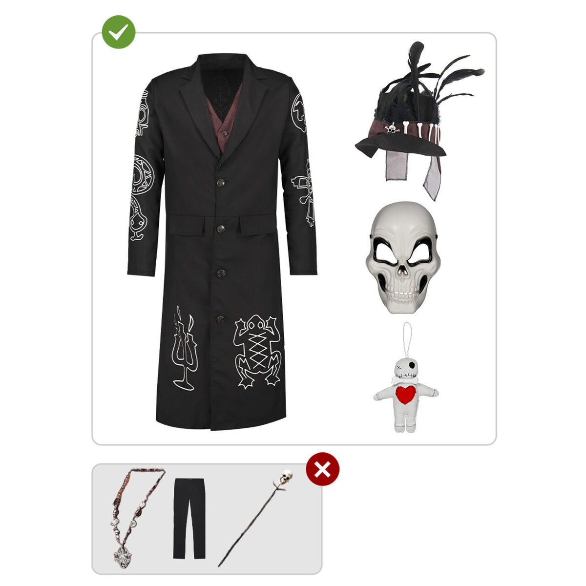 Op deze afbeelding zie je een Kostuums, van het merk Funidelia. Voodoo Master Sjamaan Man Kostuum