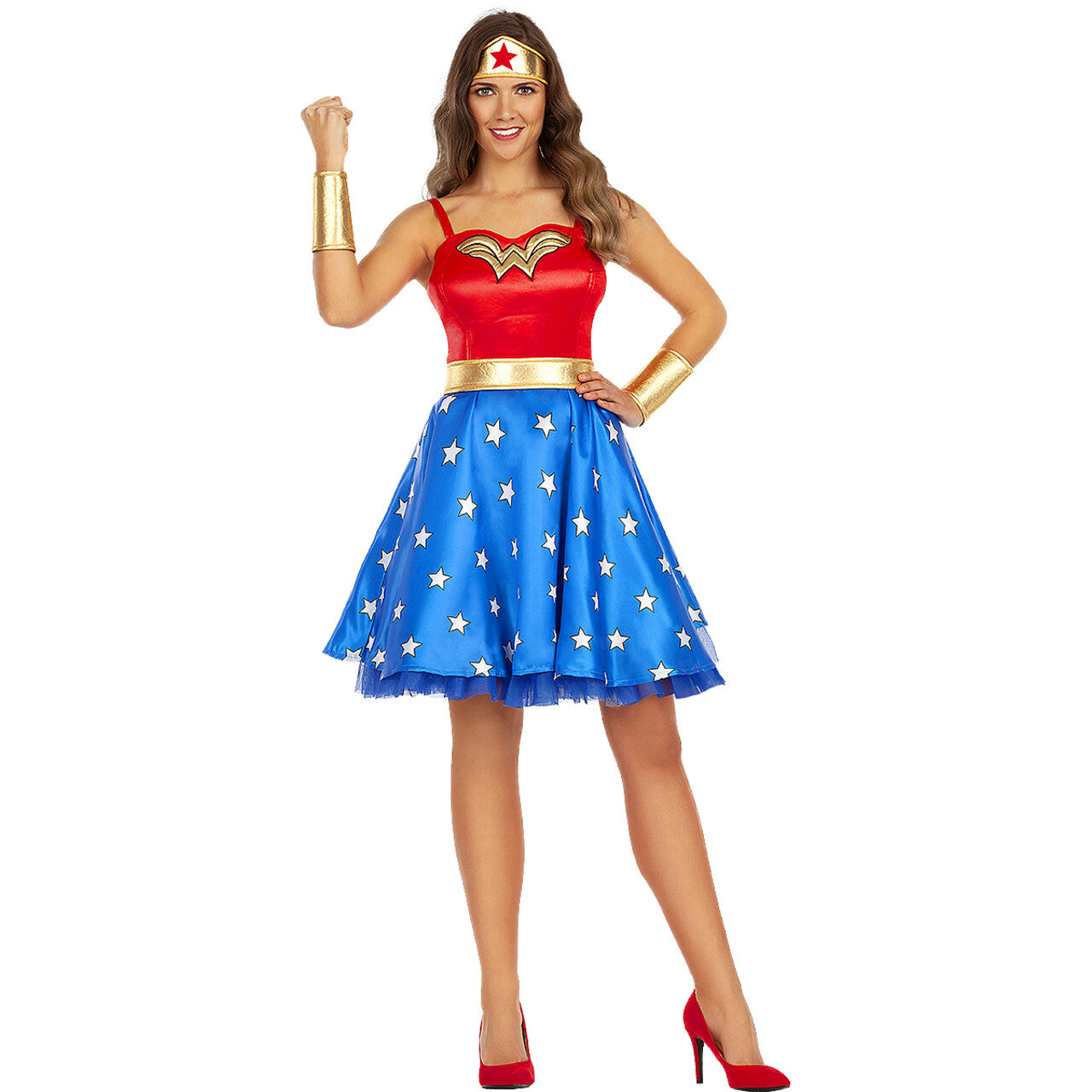 Op deze afbeelding zie je een Kostuums, van het merk Funidelia. Wonder Woman Jaren 50 Stijl Vrouw Kostuum