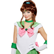 Op deze afbeelding zie je een Accessoires, van het merk Funidelia. Jupiter Sailor Moon Bruin Ponytail Pruik