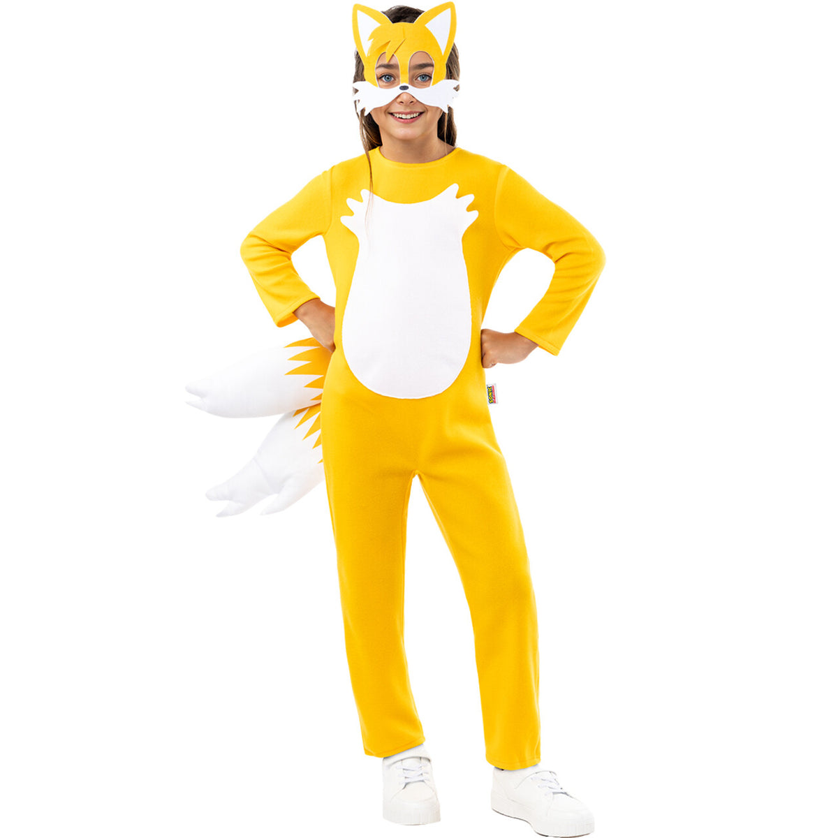 Op deze afbeelding zie je een Kostuums, van het merk Funidelia. Yellow Tails Sonic Kind Kostuum