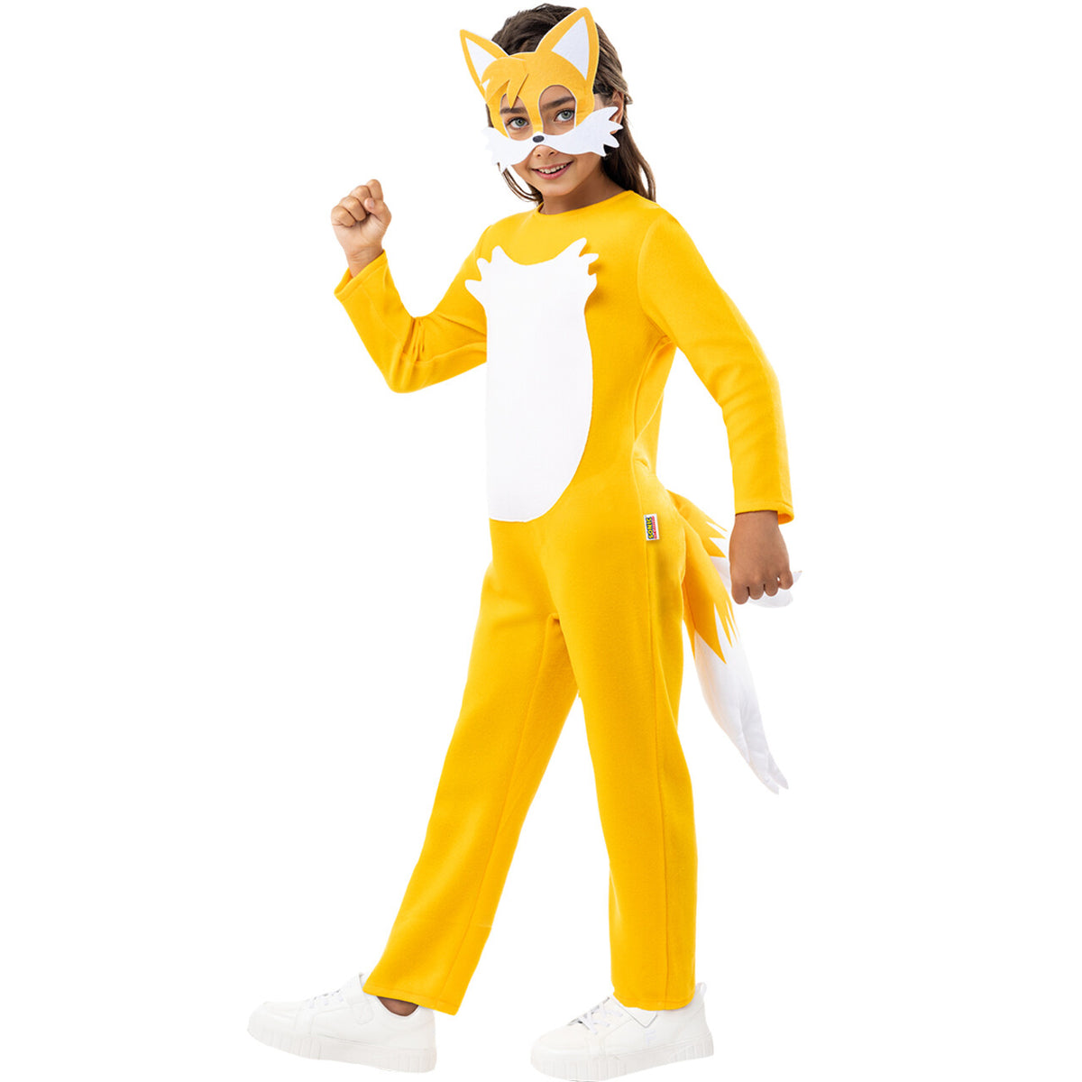 Op deze afbeelding zie je een Kostuums, van het merk Funidelia. Yellow Tails Sonic Kind Kostuum