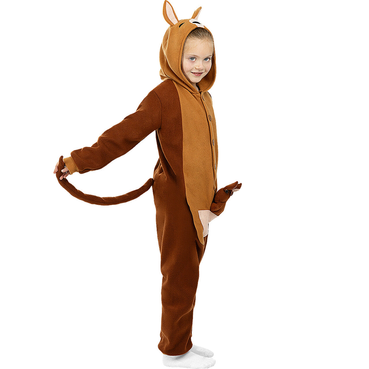 Op deze afbeelding zie je een Kostuums, van het merk Funidelia. Onesie Kangoeroe Met Kleine Joey Kind Kostuum